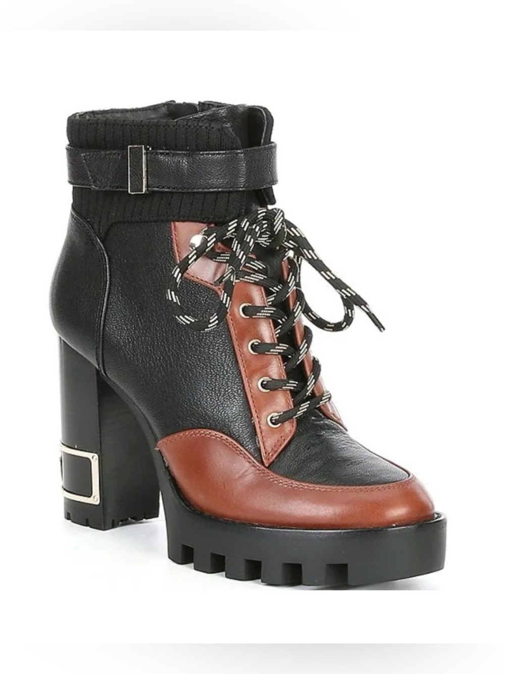 Antonio Melanie Leather Perline Chunky Lug Sole Platform Bootie